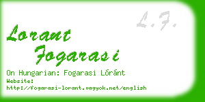 lorant fogarasi business card